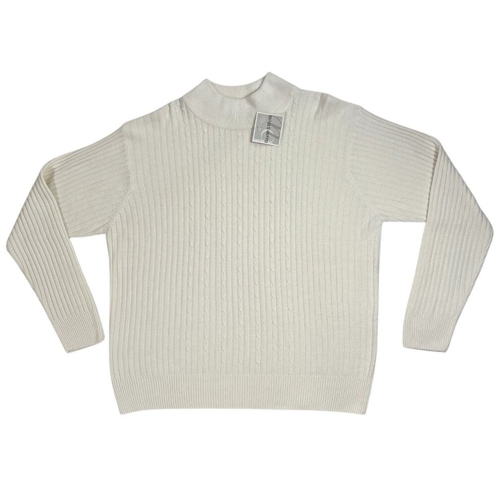 Baxter & Wells Women's Knit Sweater Pullover Winter Plus Size 2X Mock Neck NWT